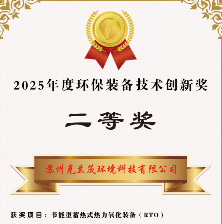 热烈祝贺苏州克兰茨荣获环保装备技术创新奖